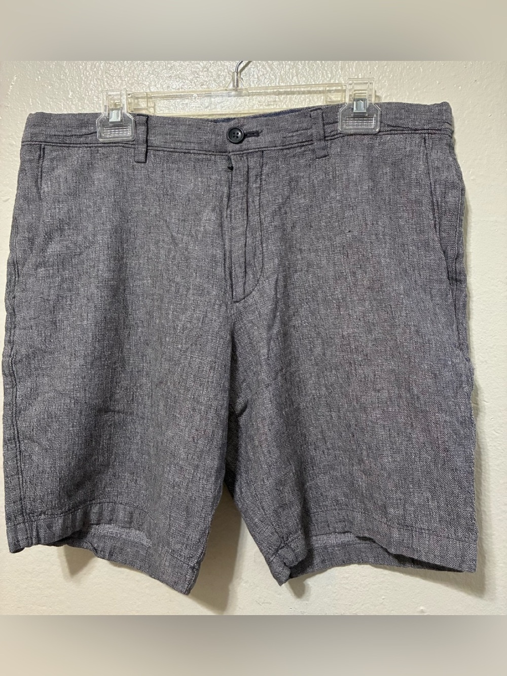 Banana Republic Men's Linen-Blend Gray Casual Shorts